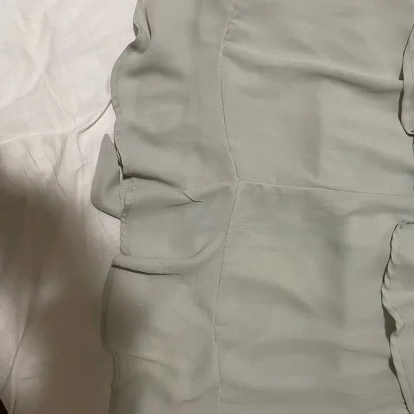 Light Sage Dress with Tie Around Waist - Picture 4 of 4